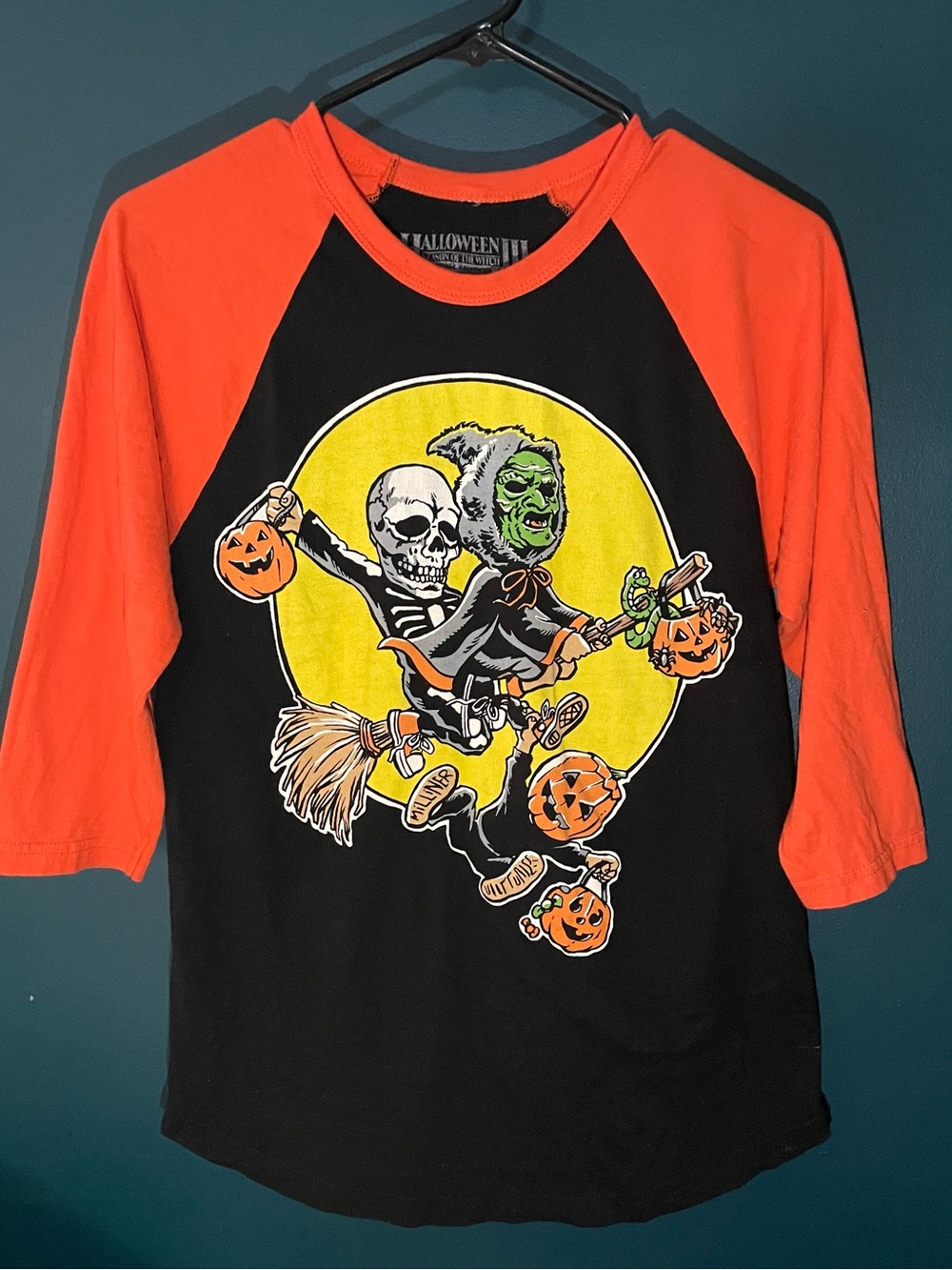 Halloween Kids Raglan Costume Shirt - Orange and Black